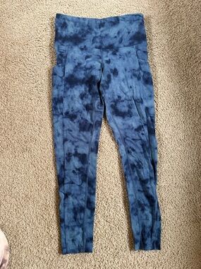 Tuff Athletics Blue Tie-Dye High-Waist Leggings